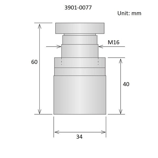 Jack Screw Standoff, M16 Thrd Sz, Steel