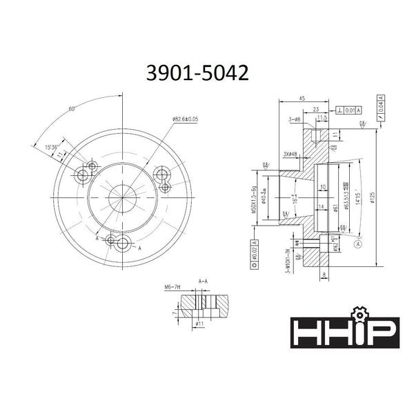 125mm Diameter D1-4 ER-40 Collet Chuck