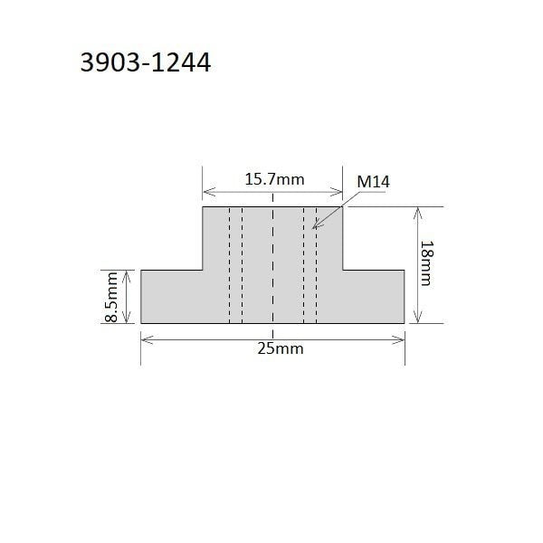 15.7mm M14 X 2.00 T-Slot Nut
