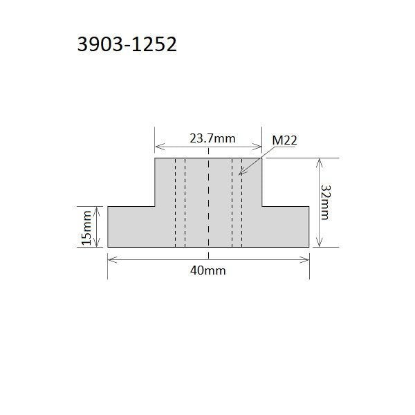23.7mm M22 X 2.50 T-Slot Nut