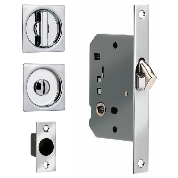 Backset Sliding Pocket Door Square Mort Square Trim Satin Nickel 2