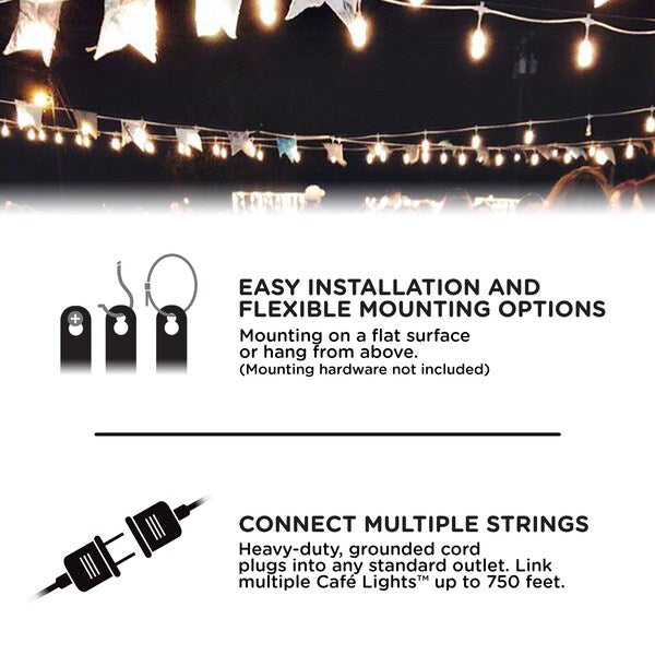Seasons Cafe Lights, 24 ft., 12 Bulbs