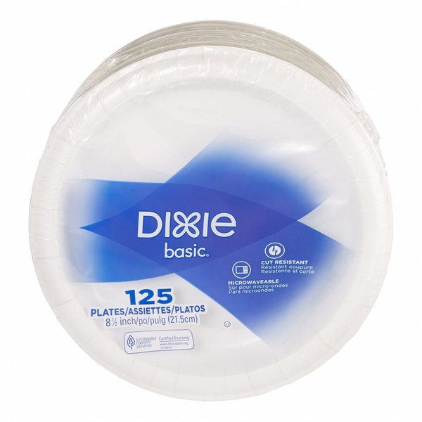 Paper Plate, 8 1/2 in, White, PK500