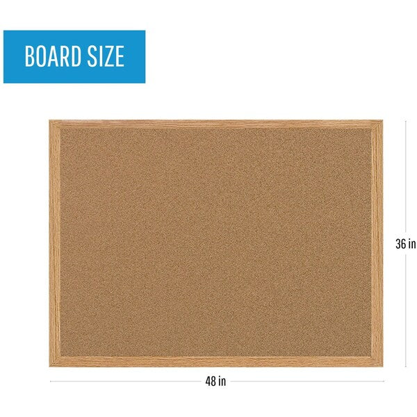 Earth Cork Board 3 ft.x4ft., Oak Frame
