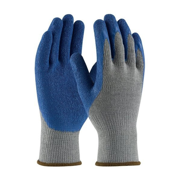 Latex Coated Gloves, Palm Coverage, Blue/Gray, S, 12PK