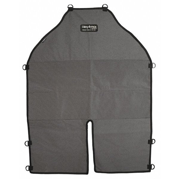 Split Leg Apron, ANSI/ISEA Cut Level A7, SuperFabric, Waist Closure Strap, 36 in Length, Gray/Black