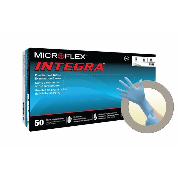 Microflex Exam Gloves, Nitrile, Powder-Free, XL (Size 10), Blue, 50 Pack
