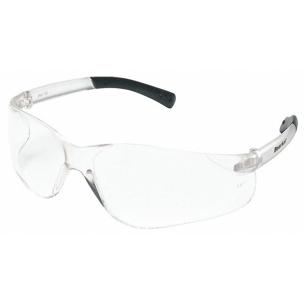 BearKat Safety Glasses, BK1 Series, UV-AF Anti-Fog Coating, Wraparound, Frameless, Black, Clear Lens