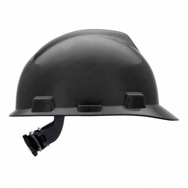 Front Brim Hard Hat, V-Gard, Slotted Cap, Type 1, Class E, Fas-Trac Ratchet Suspension, Black