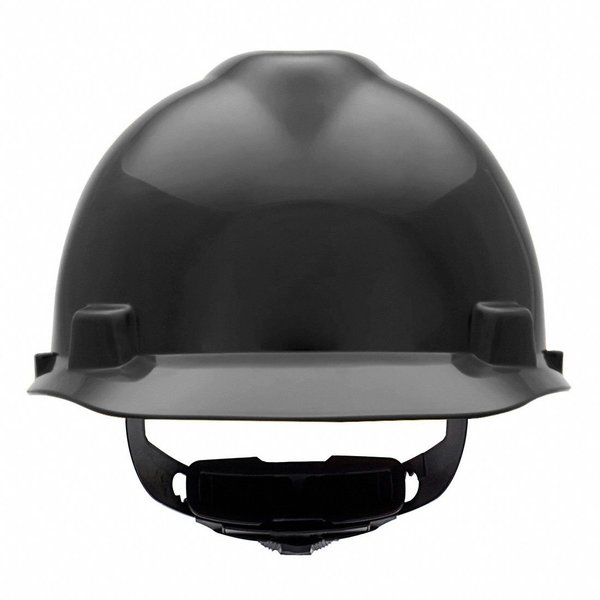 Front Brim Hard Hat, V-Gard, Slotted Cap, Type 1, Class E, Fas-Trac Ratchet Suspension, Black