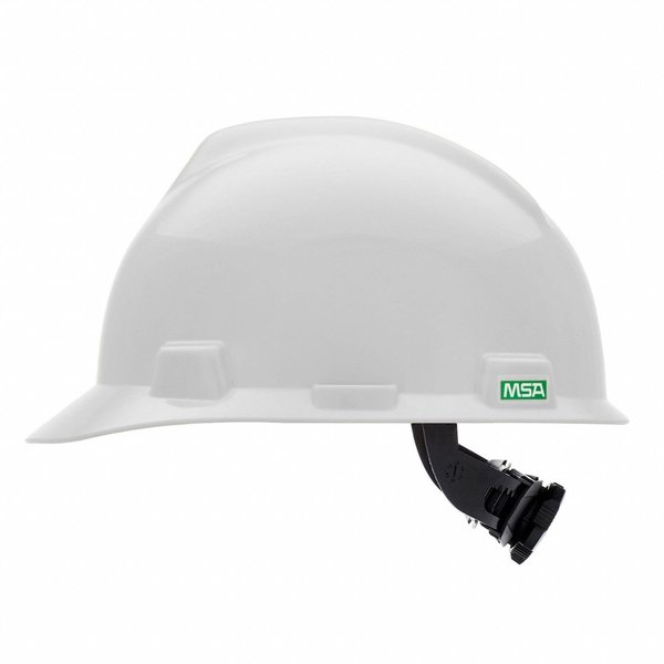 V-Gard Front Brim Hard Hat, Slotted, Type 1, Class E, Fas-Trac Ratchet Suspension, White