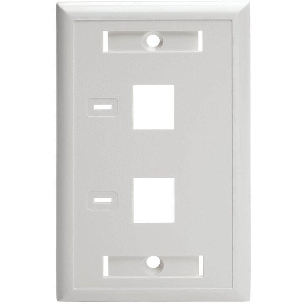 Keystone Face Plate, 2-Port Dual Outlet
