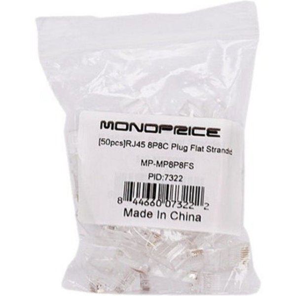 Plug, Modular, RJ45, 8P8C, Stranded, PK50
