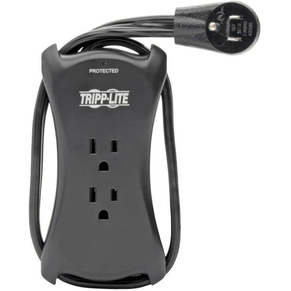 Surge Protector Strip, 3 Outlet, Black