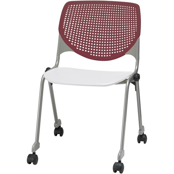 Poly Stack Chair, Burgundy Back