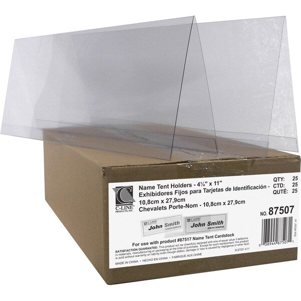 Name Tent Holder, Rigid, 4-1/4 x 11, PK25
