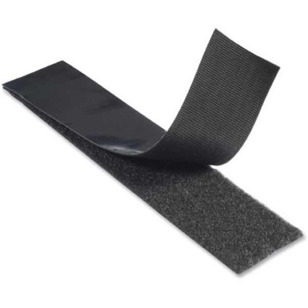 Reclosable Fastener, Rubber Adhesive, 15 ft, 2 in Wd, Black