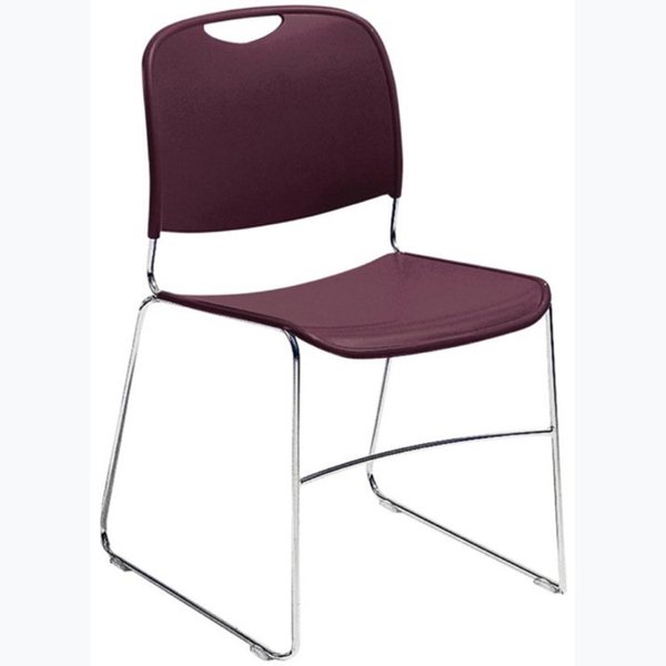 Stacking Chair, 8500 Series, Polypropylene Black, PK4