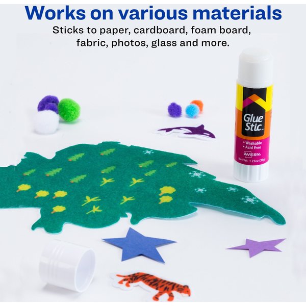 Stick, Glue, 1.27 oz., Clear, PK6