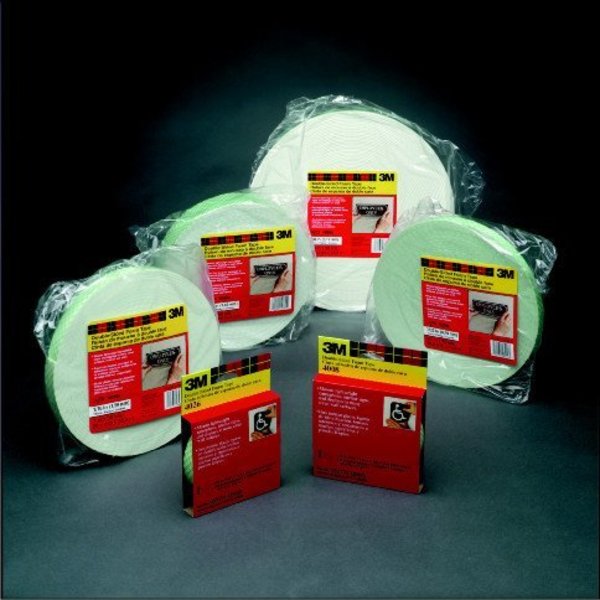 Double Coated Tape, Foam, Off White, PK12