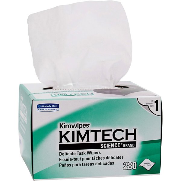 Kimtech Science Kimwipes Delicate Task Wipes, Pop-Up Box, White (286 Sheets/Box, 60 Boxes/Case)