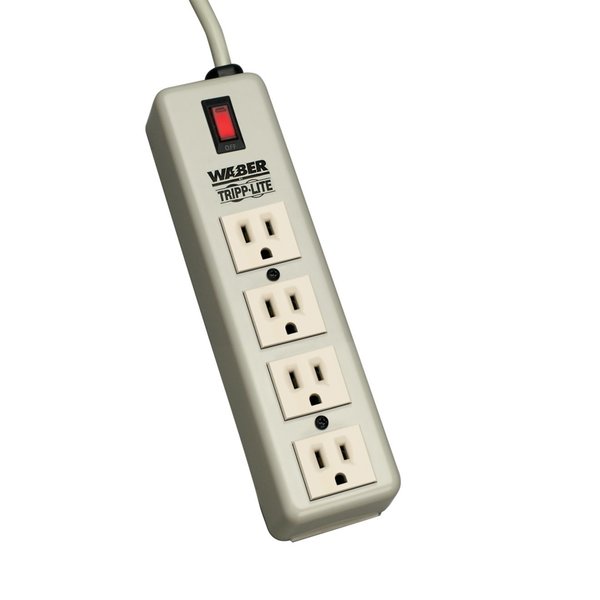 Power Outlet Strip, 4 Outlets, Metal Case