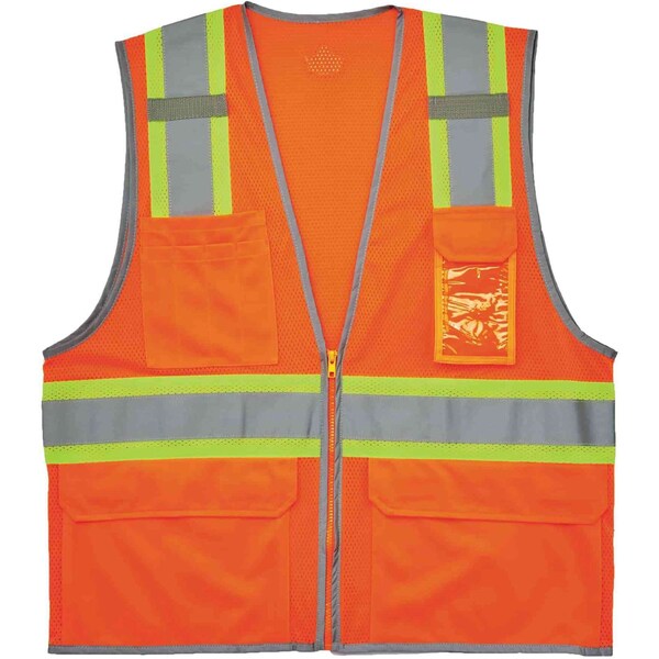 Two Tone Mesh Safety Vest, Orange, 2XL/3XL