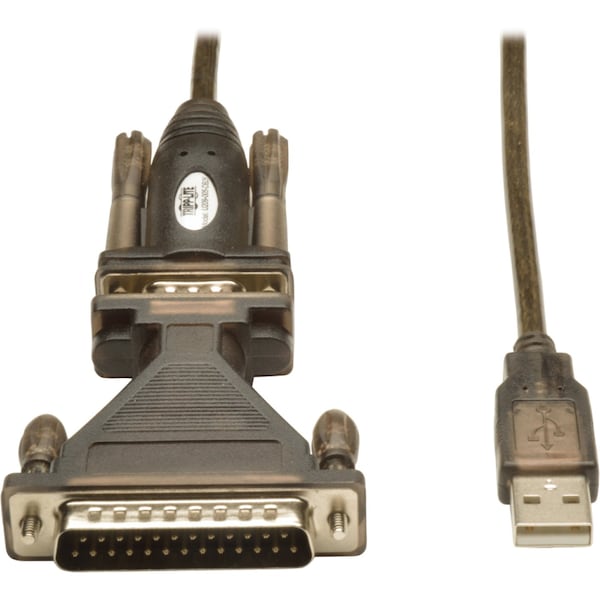 USB Cable, Serial Adapter, DB25, M/M, 5ft