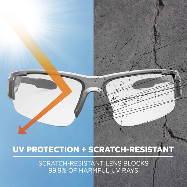 Safety Glasses, Traditional Clear PC Decenter Lens, Anti-Fog, Scratch-Resistant