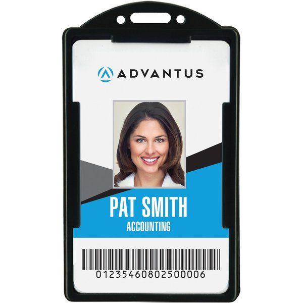 ID Card Holder, Vertical, Blk, PK25