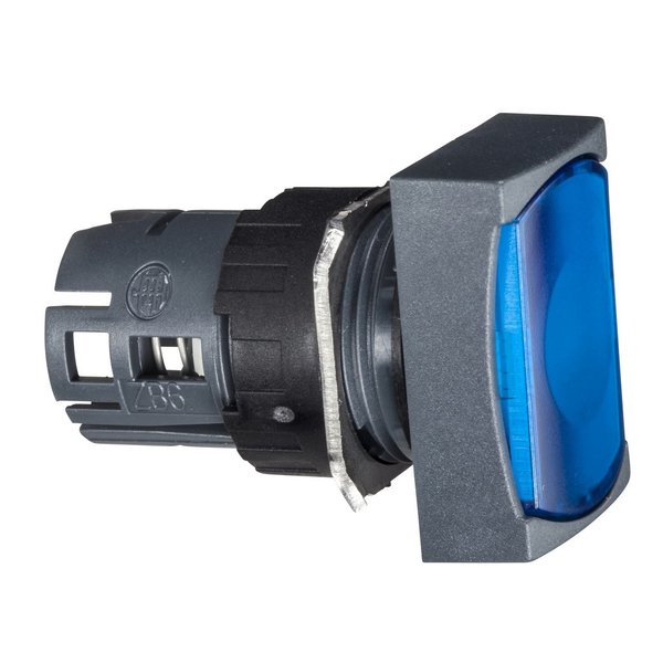 Blue rectang flush illuminated pushbutto