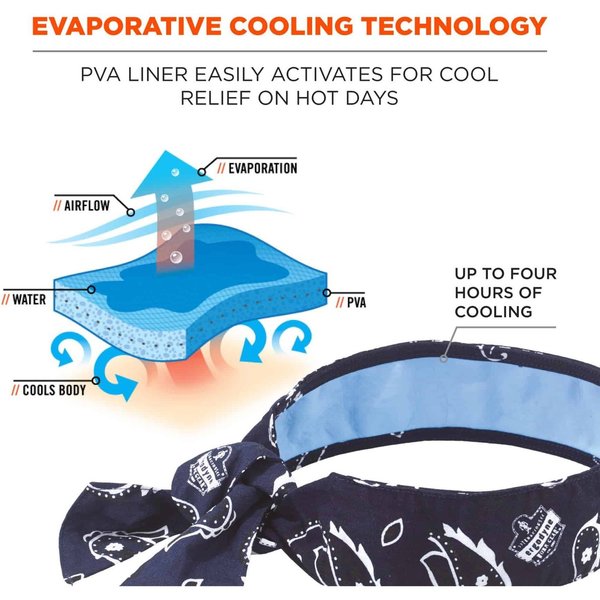 Cooling Bandana, One Size, Navy