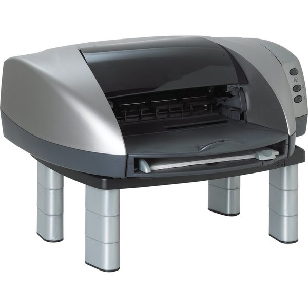 Adjustable Monitor Stand, Holds 40 Lb., Black/Silver