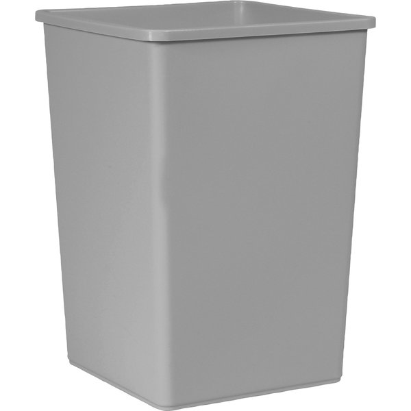 35 gal Square Trash Can, Gray, 19-1/2