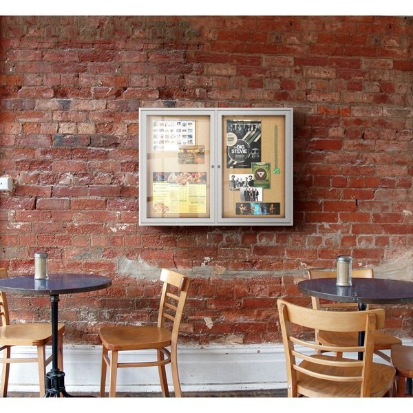 Enclosed Cork Bulletin Board 60x48