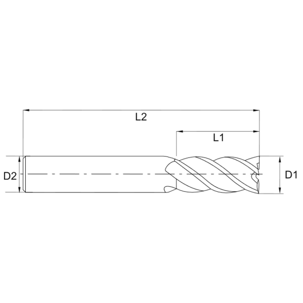HP End Mill Ch, 3FL, 5/16