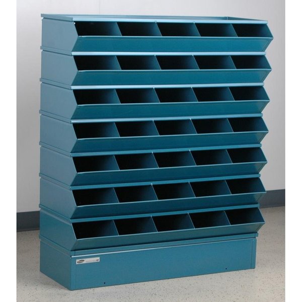 Steel Sectional Stacking Bin, 9 1/2 in D x 20 1/2 in H x 12 in W, 1 Shelves, Gray