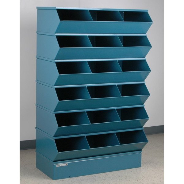 Steel Sectional Stacking Bin, 9 1/2 in D x 20 1/2 in H x 12 in W, 1 Shelves, Gray