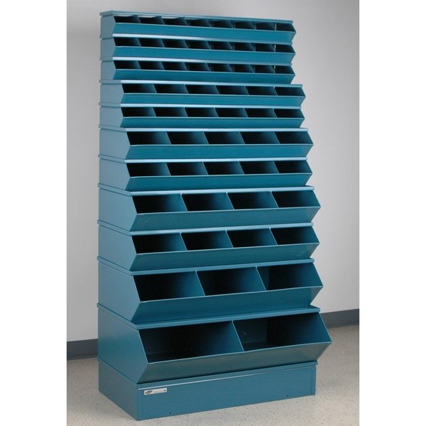 Steel Sectional Stacking Bin, 9 1/2 in D x 20 1/2 in H x 12 in W, 1 Shelves, Gray