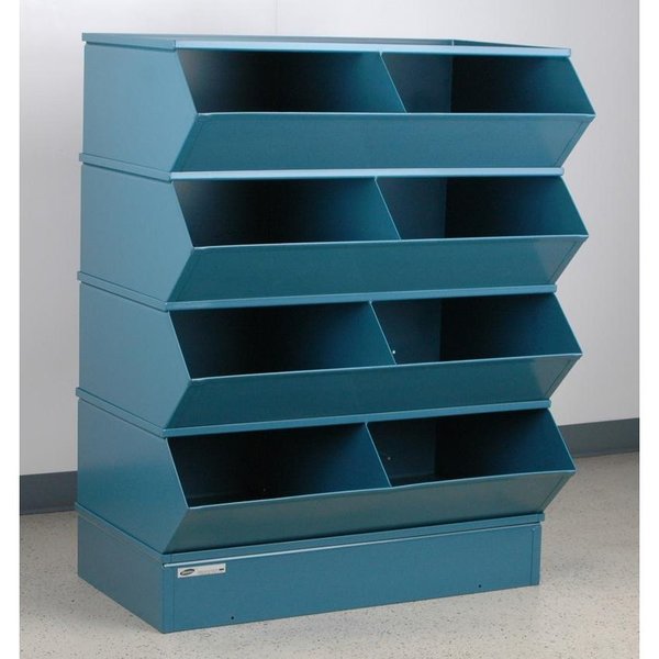 Steel Sectional Stacking Bin, 9 1/2 in D x 20 1/2 in H x 12 in W, 1 Shelves, Gray