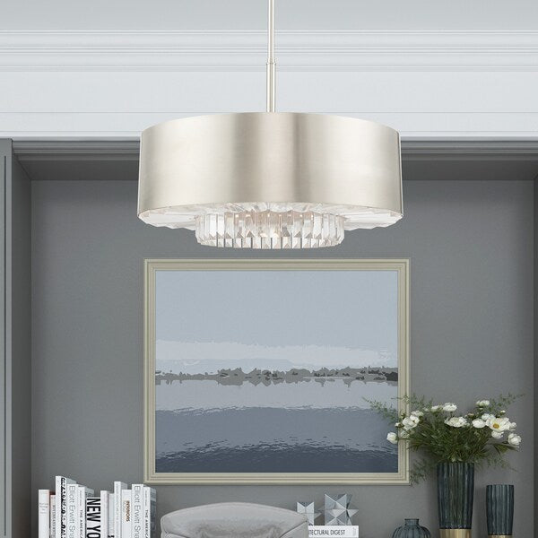 Madison 6 Light Brushed Nickel Pendant Chandelier