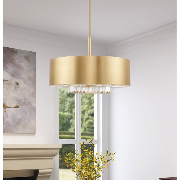 Madison 6 Light Satin Brass Pendant Chan