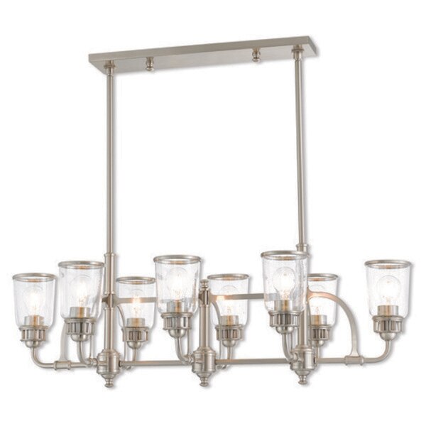 Lawrenceville 8 Light Brushed Nickel Linear Chandelier