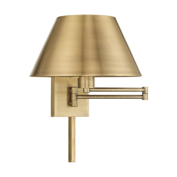 Swing Arm Wall Lamps 1 Light Antique Brass Swing Arm Wall Lamp
