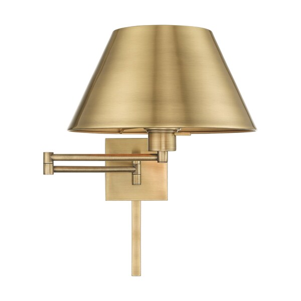 Swing Arm Wall Lamps 1 Light Antique Brass Swing Arm Wall Lamp