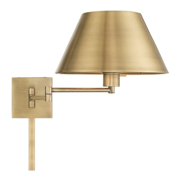 Swing Arm Wall Lamps 1 Light Antique Brass Swing Arm Wall Lamp