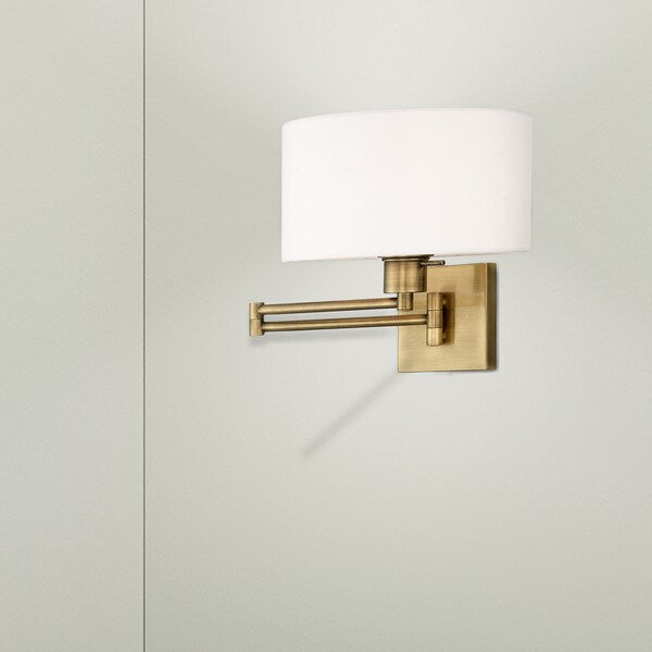 Swing Arm Wall Lamps 1 Light Antique Brass Swing Arm Wall Lamp