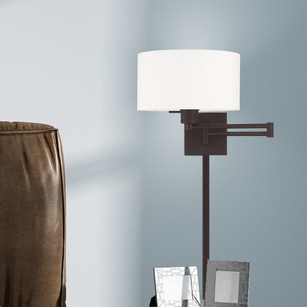 Swing Arm Wall Lamps 1 Light Bronze Swing Arm Wall Lamp
