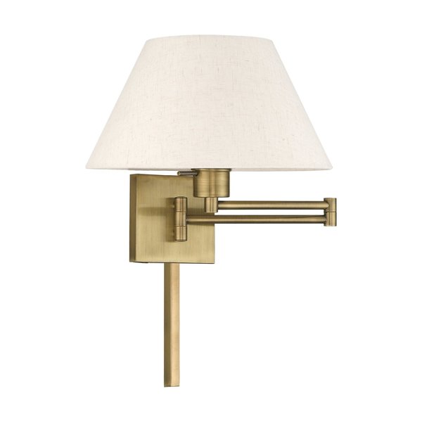Swing Arm Wall Lamps 1 Light Antique Brass Swing Arm Wall Lamp