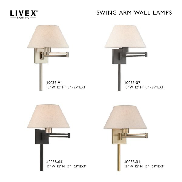 Swing Arm Wall Lamps 1 Light Black Swing Arm Wall Lamp